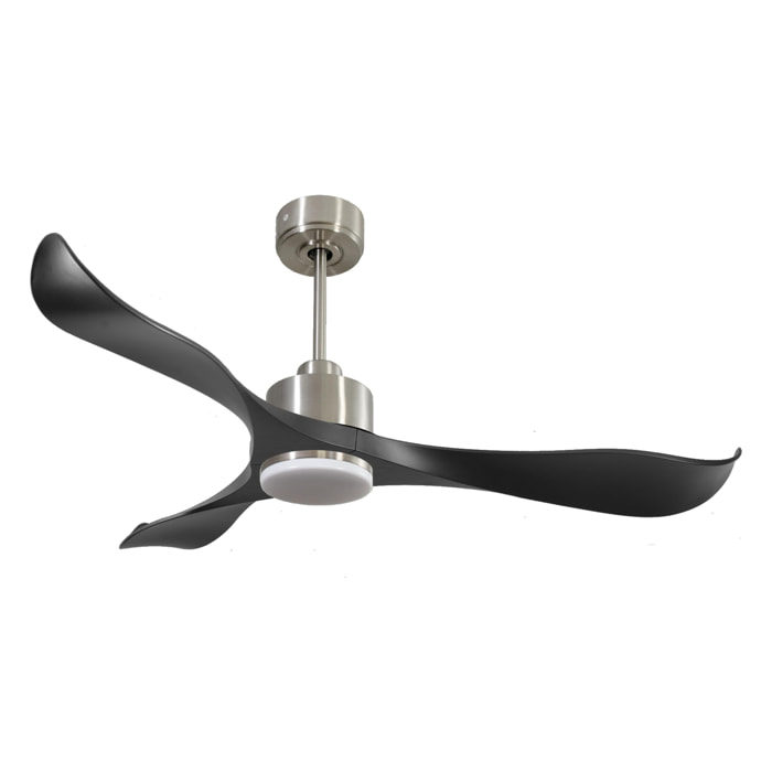 Ventilateur de plafond Réversible  Thermostat Dimmable Wifi Moteur à courant continu Toits en pente Télécommande Lumière à trois tons Adaptateur 2/3 Lames