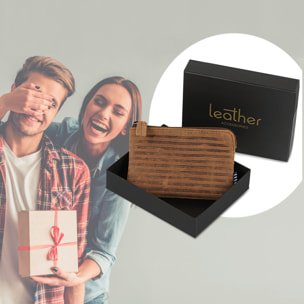 Monedero Primer De Piel Marron