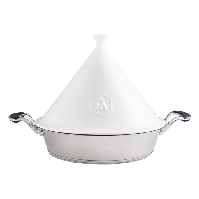 Tajine inox 28,5cm avec couvercle en céramique 18 8