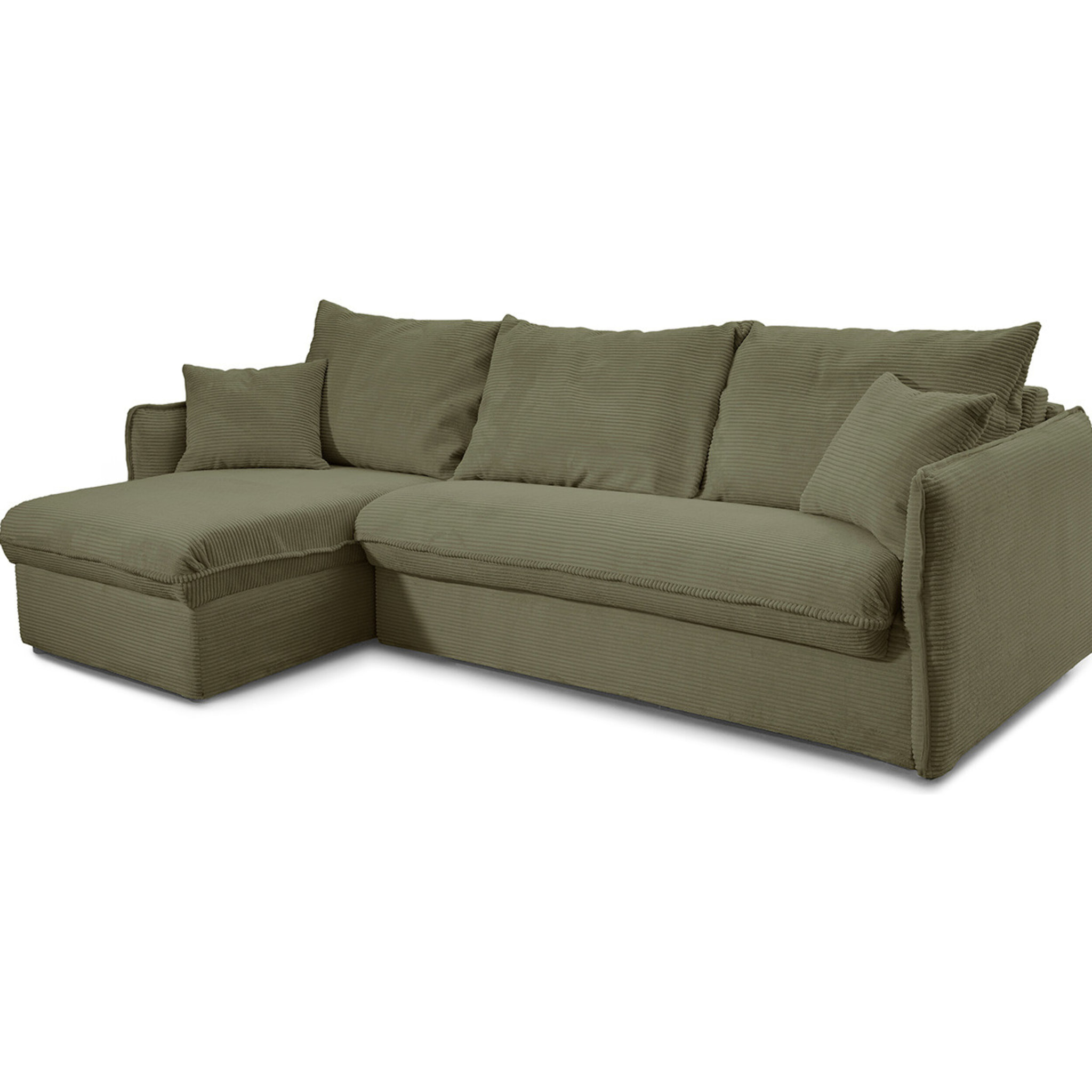 Canapé d'angle convertible express 5 places en velours côtelé - GINA