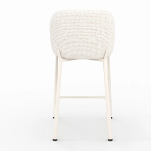 Lot de 2 chaises pour ilot central 65,5 cm, tissu texturé écru chiné - Bento