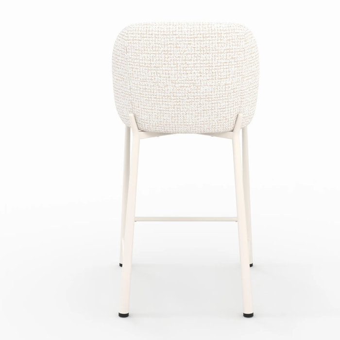 Lot de 2 chaises pour ilot central 65,5 cm, tissu texturé écru chiné - Bento