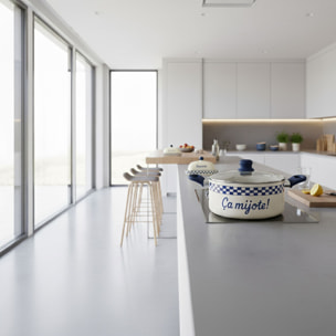 Faitout en aluminium recyclé et antiadhésif bleu - tout feux GINETTE