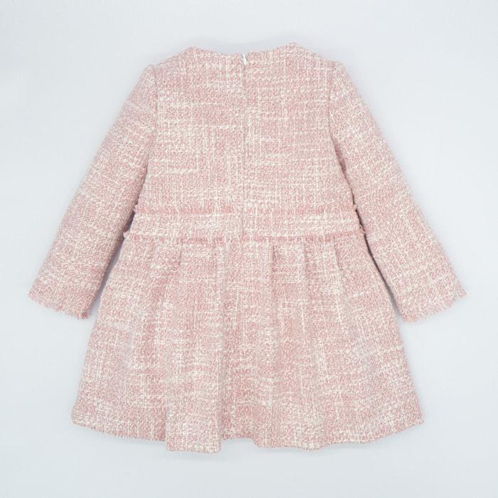 VESTIDO CINTURÓN TWEED ROSA