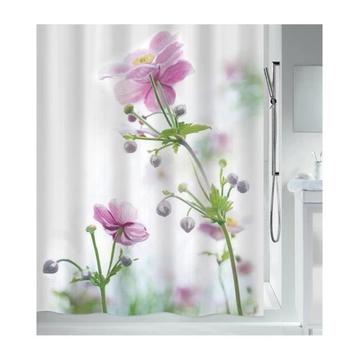 Rideau de douche Polyester ANEMONE 180x200cm Rose Spirella