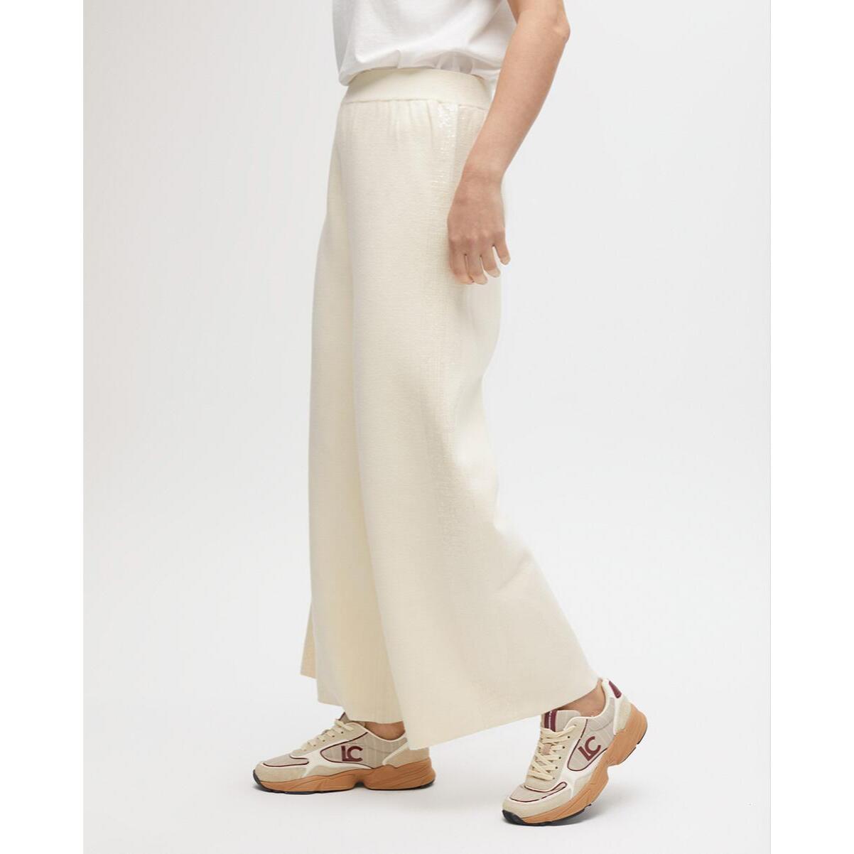 Pantaloni in maglia con paillettes laterali