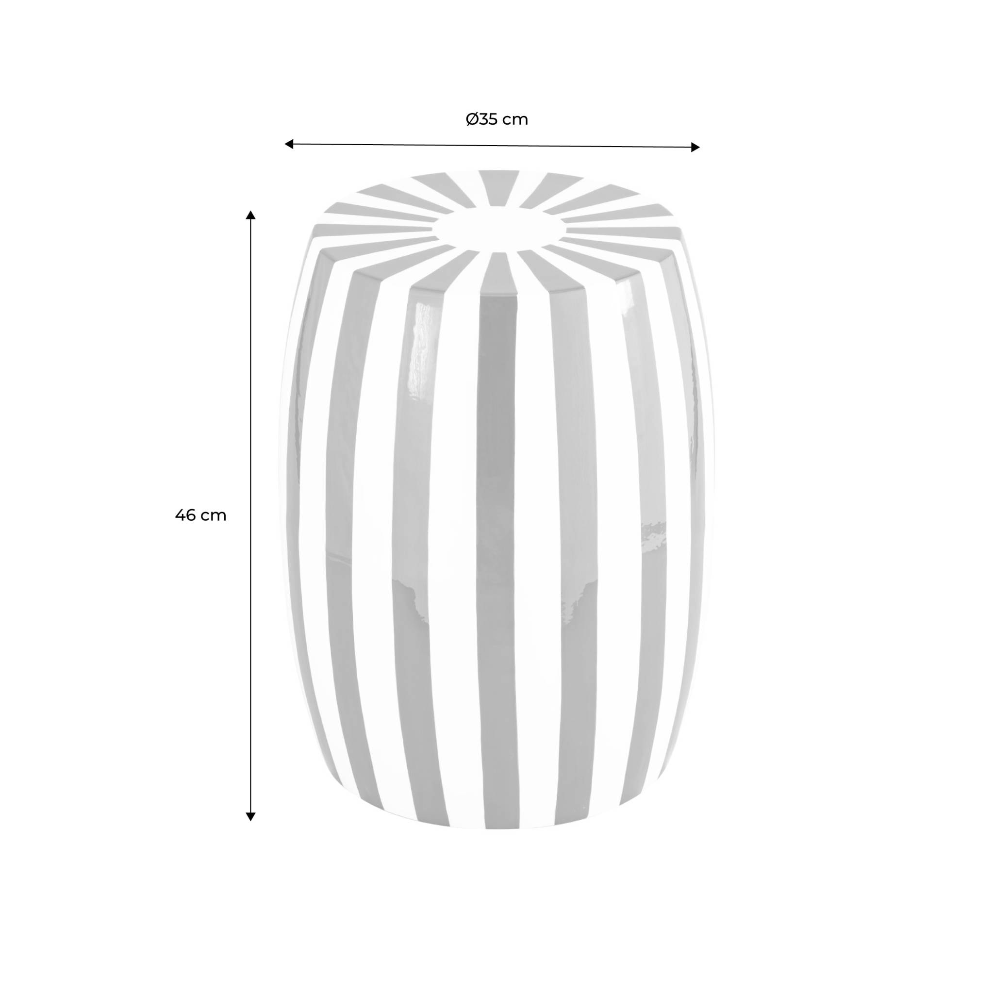 Table d'appoint. bout de canapé. table de chevet acier émaillé noir et blanc Ø35 x H 46cm - Mizzy