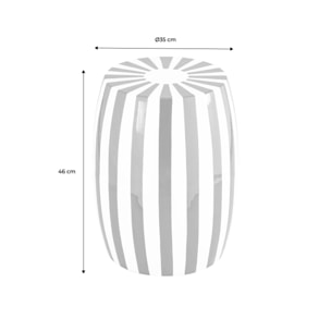 Table d'appoint. bout de canapé. table de chevet acier émaillé noir et blanc Ø35 x H 46cm - Mizzy