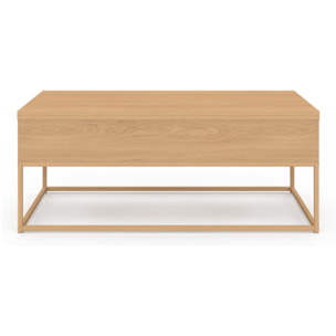 Table basse Memphis relevable et dépliante pieds effet bois