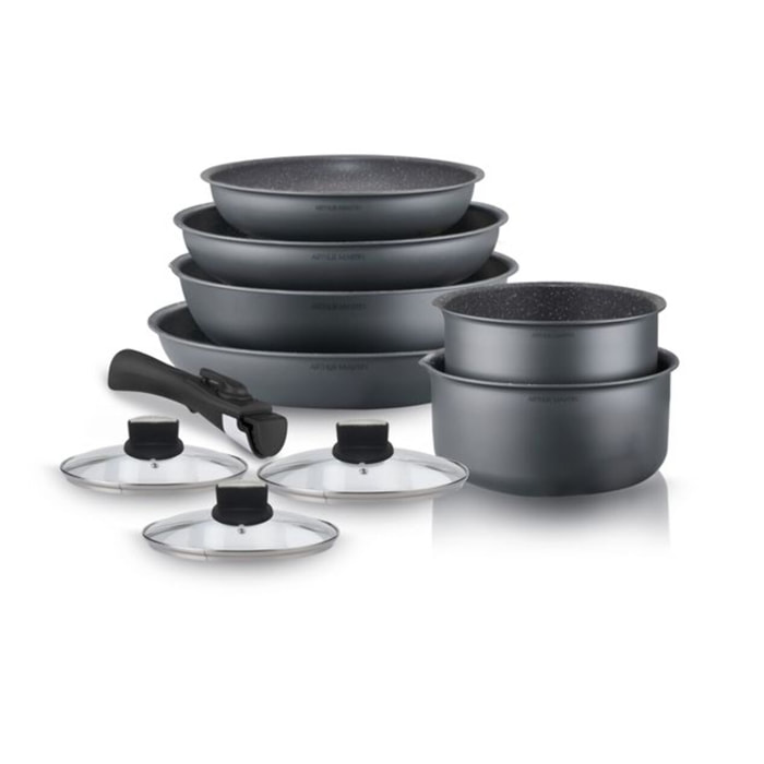 Batterie amovible 10 pièces gris mat