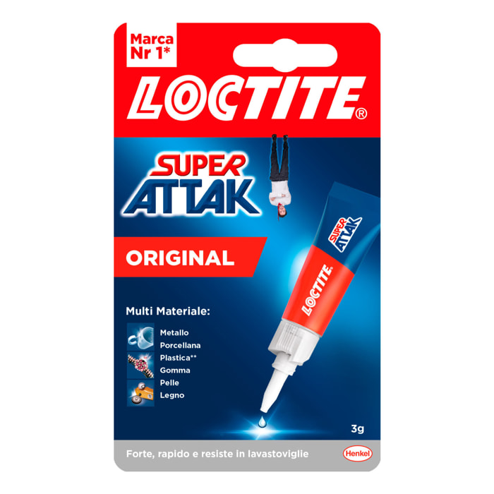 Loctite Super Attak Original Adesivo Universale Instantaneo - Flacone da 3g