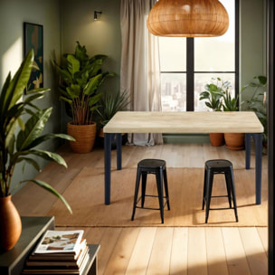 Mesa de comedor Padma 140 Negro - Roble