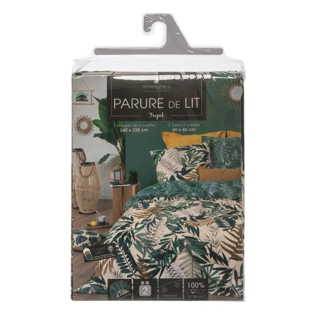 Parure de lit "Tropik" coton 260x240cm