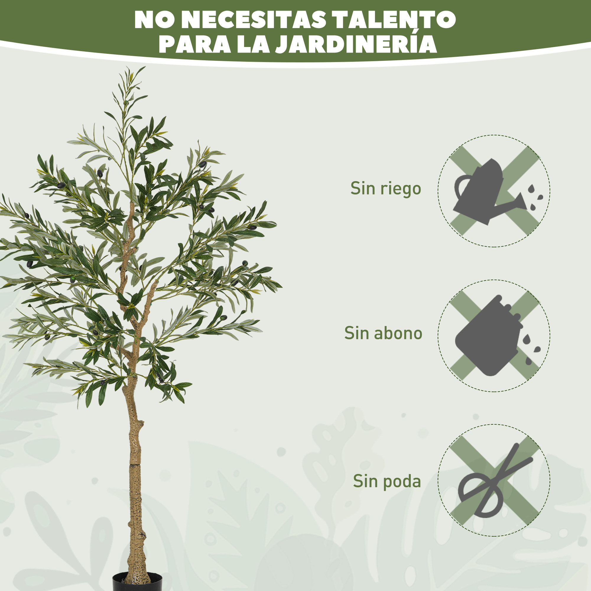 Planta Artificial Decorativa Grande 150 cm Olivo Artificial Árbol Sintético de Interior con 32 Aceitunas Decoración para Hogar Oficina Balcón Dormitorio Verde