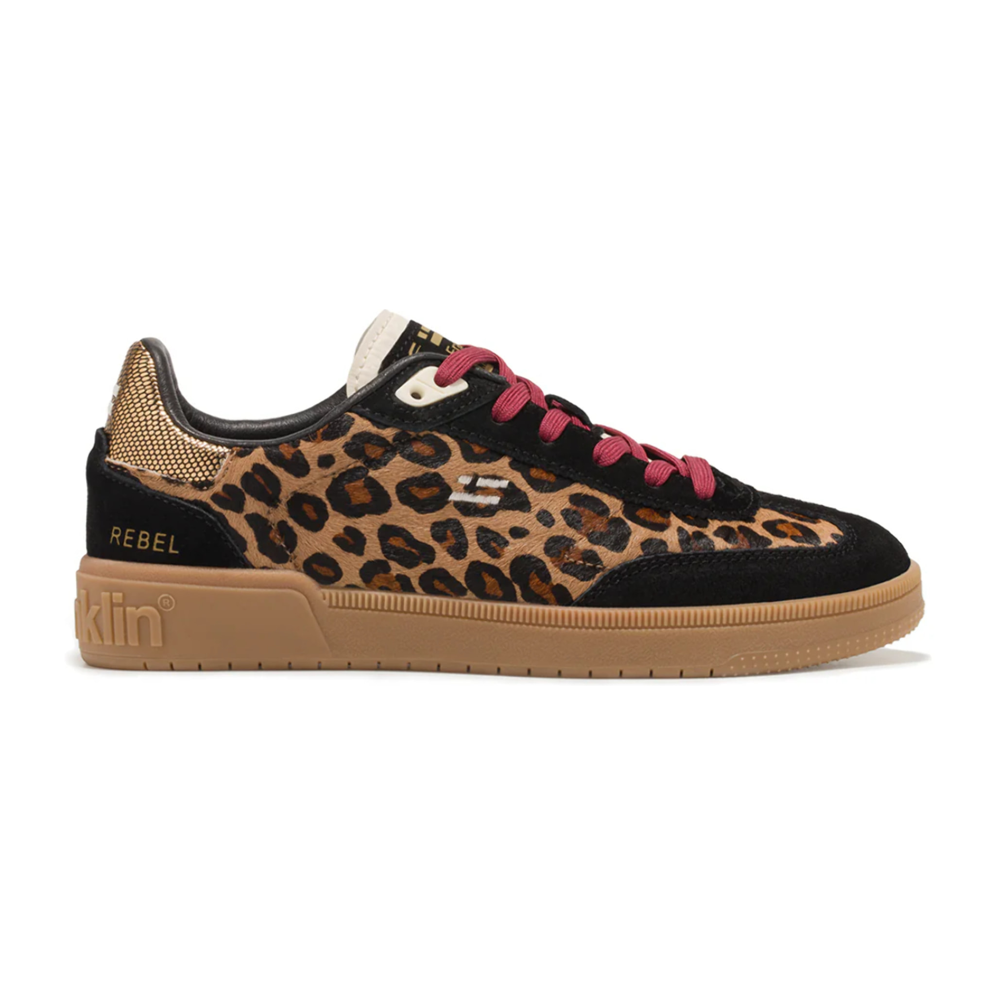 Zapatillas Bajas de Mujer de Piel y Forro Técnico Estampado Leopardo Rebel
