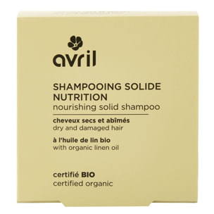 Shampooing Solide - Nutrition Cheveux Secs & Abîmés Certifié Bio