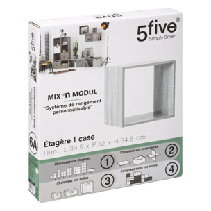 Étagère 1 case "Mix N' Modul" effet chêne gris