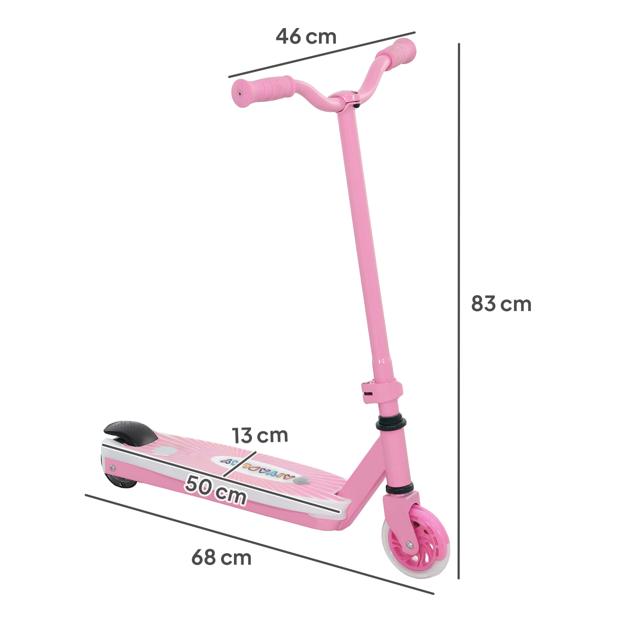 Patinete Eléctrico para Niños de 4-7 Años Patín Eléctrico Max. 6 km/h Motor 80 W Autonomía Máxima 8 km Patinete Eléctrico Infantil con Luces LED Freno Posterior Rosa