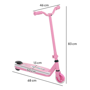 Patinete Eléctrico para Niños de 4-7 Años Patín Eléctrico Max. 6 km/h Motor 80 W Autonomía Máxima 8 km Patinete Eléctrico Infantil con Luces LED Freno Posterior Rosa