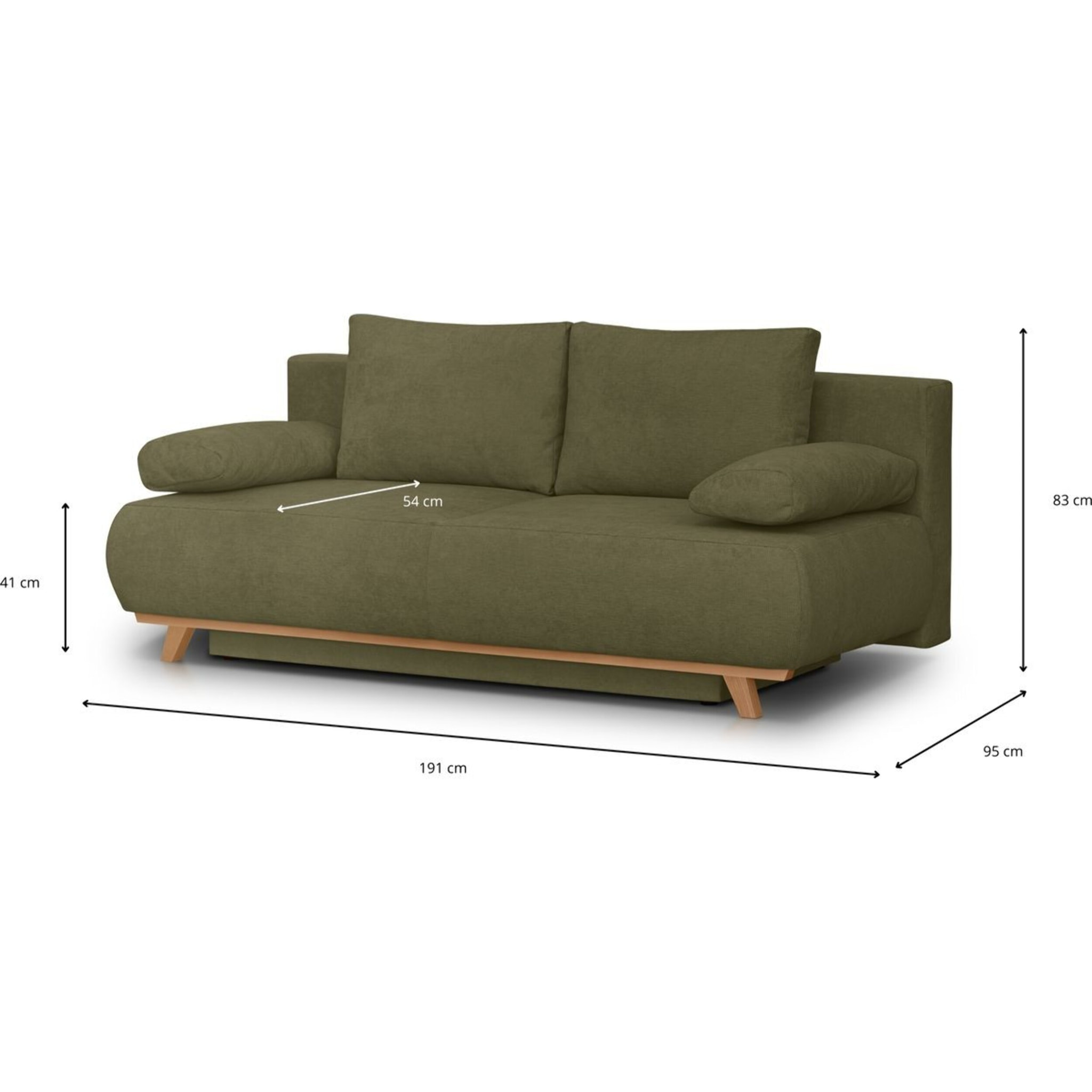 Canapé convertible 3 places en tissu chenille - LARIA