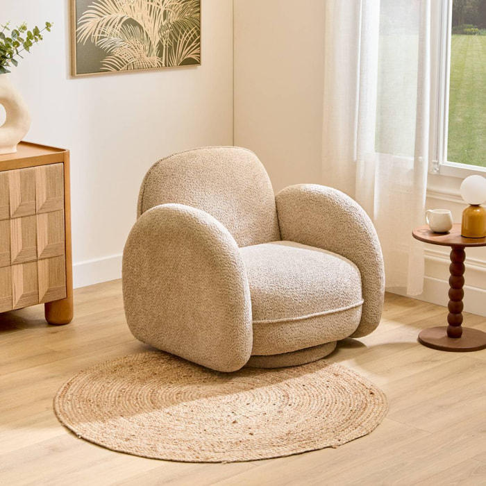 Fauteuil pivotant Fiva H.78cm beige