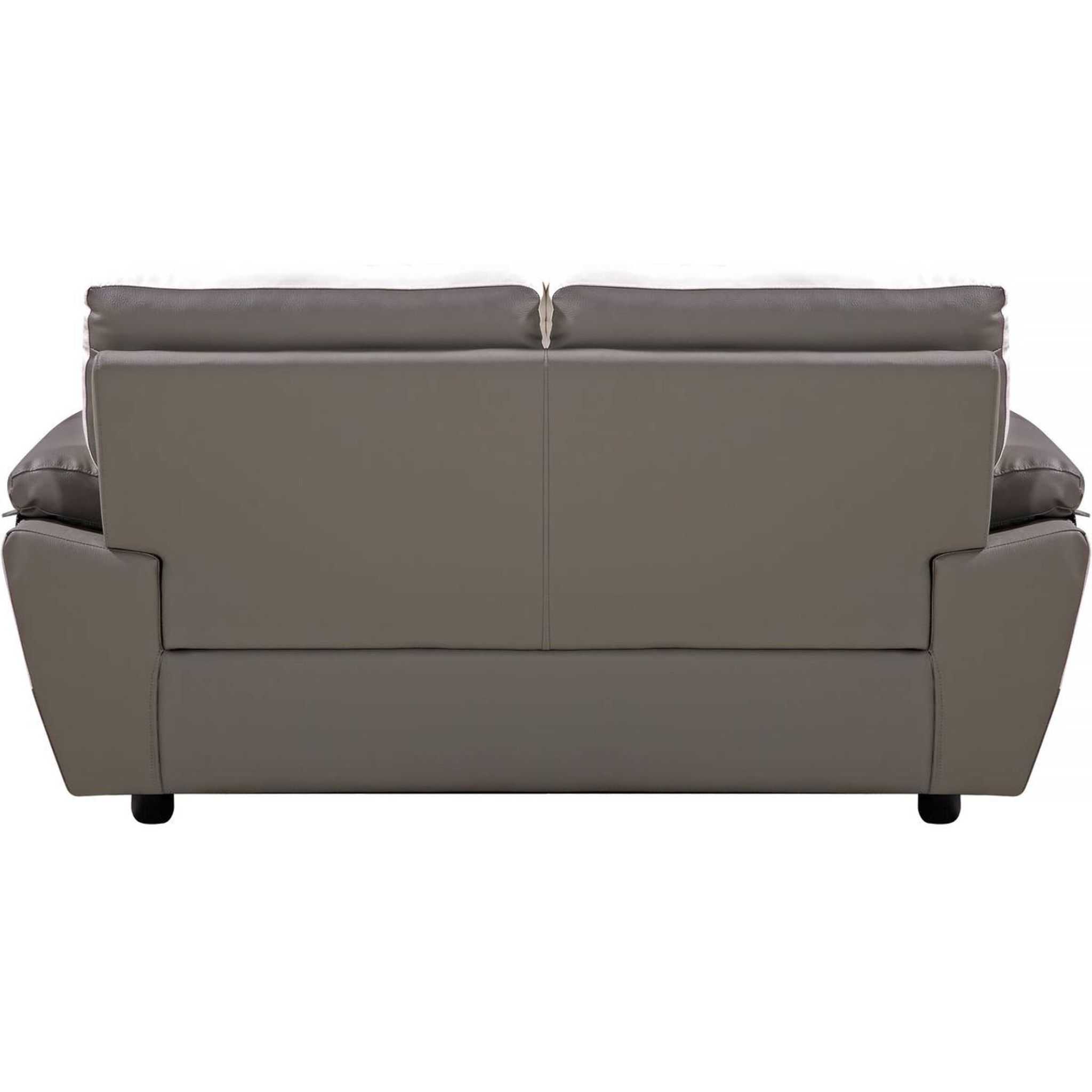 Canapé fixe en cuir reconstitué et PVC " Dallas" - 169 x 88 x 90 cm - 2 places - Gris/Blanc