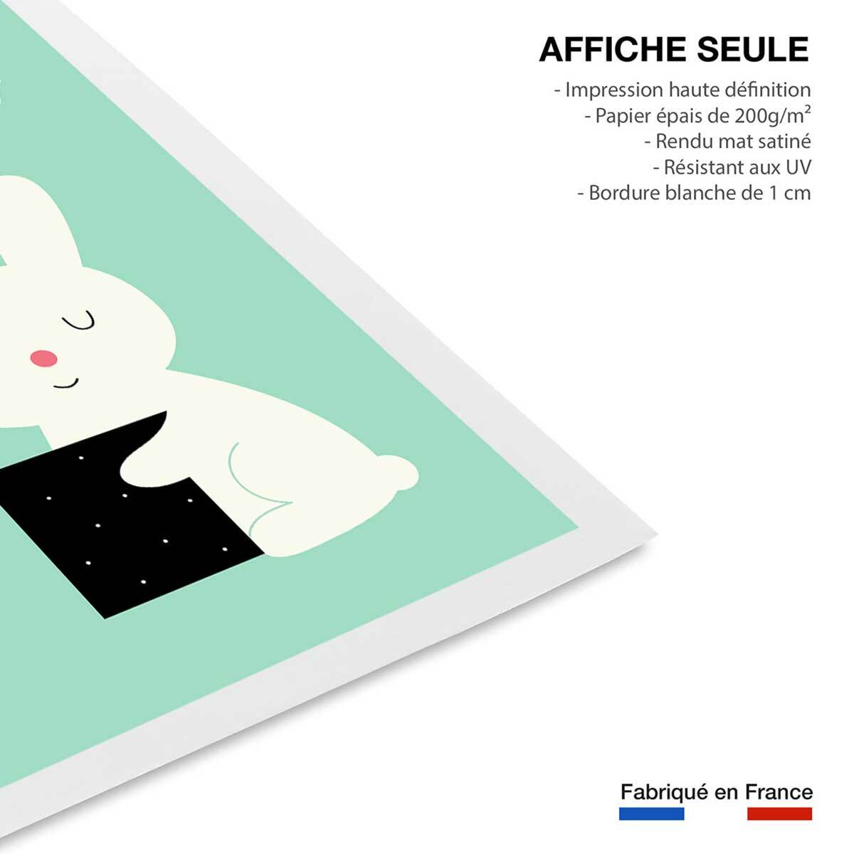 Affiche enfant lapin magicien  Affiche seule