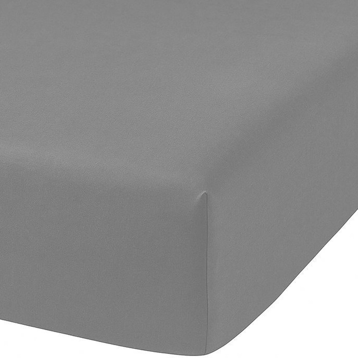 Drap Housse Coton 57fils Uni - Bonnet 35cm Gris clair