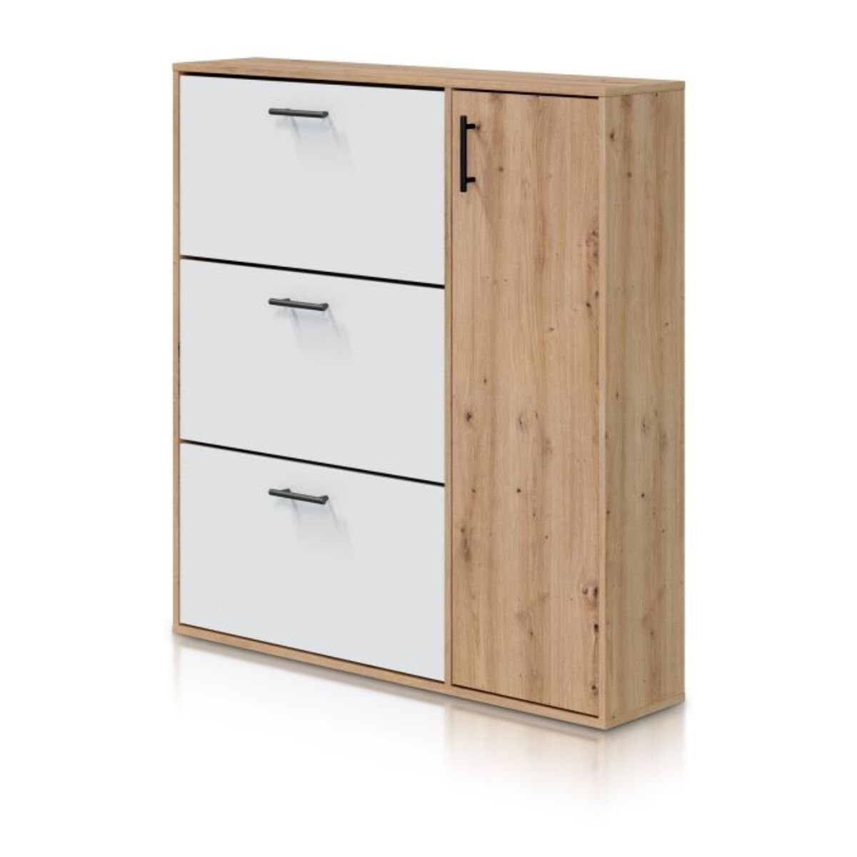 Zapatero Leia Blanco Artik (Blanco Mate) - Roble Nodi