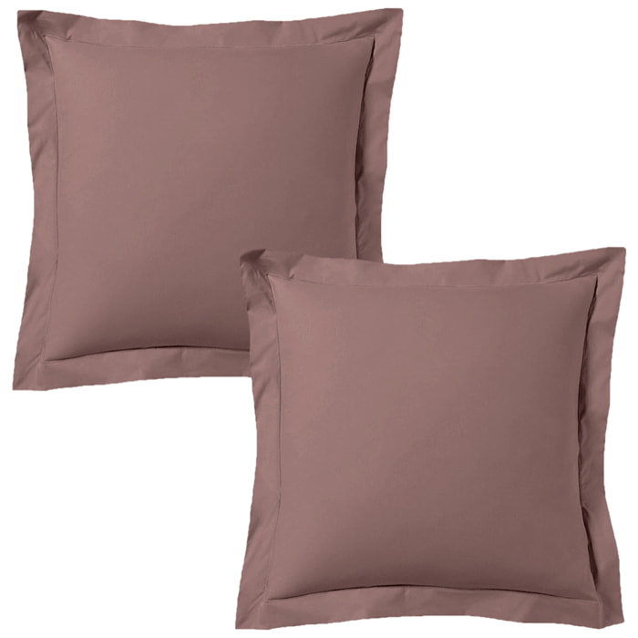 Lot de 2 taies d'oreiller satin de coton rose