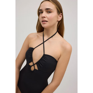 Costume da bagno nero senza schienale
