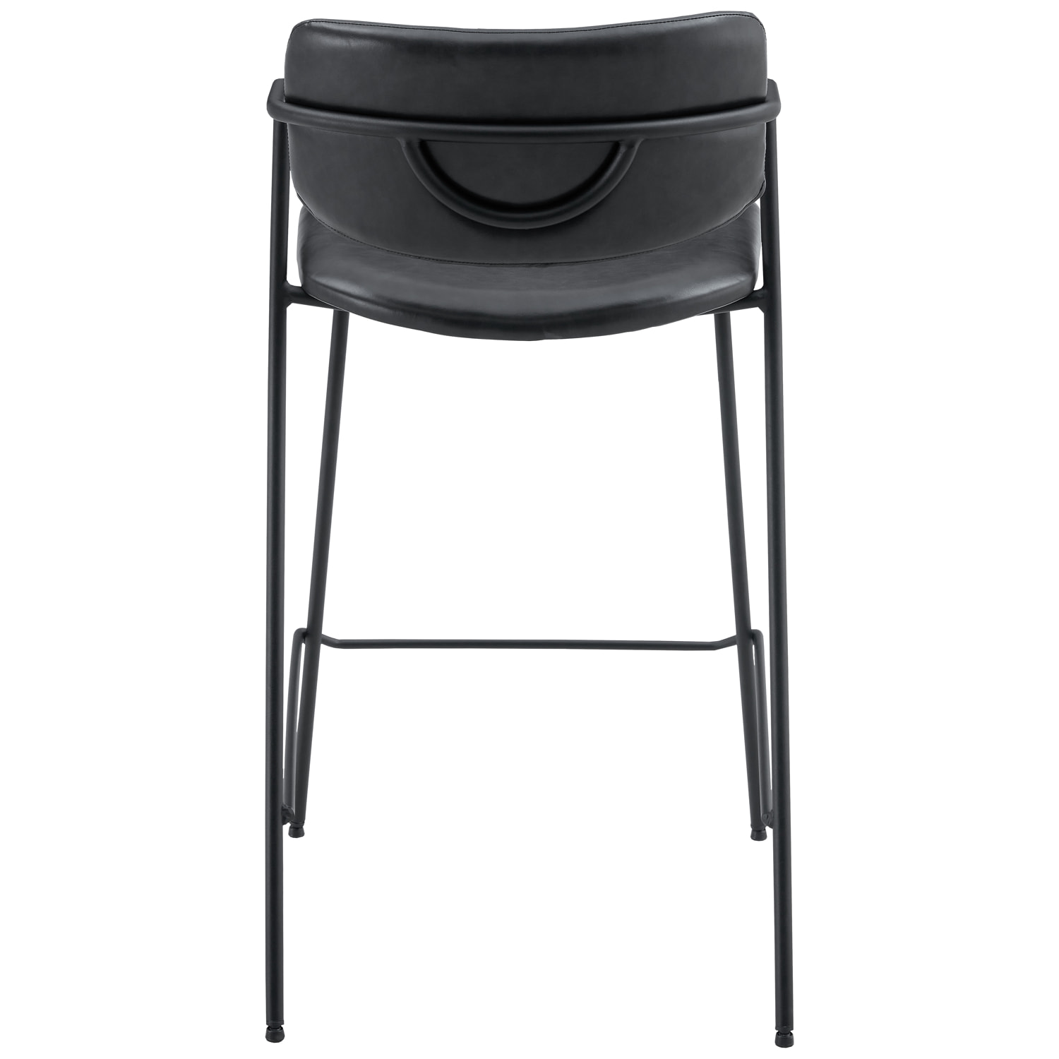 Lot de 2 tabourets de bar en simili noir LÉON