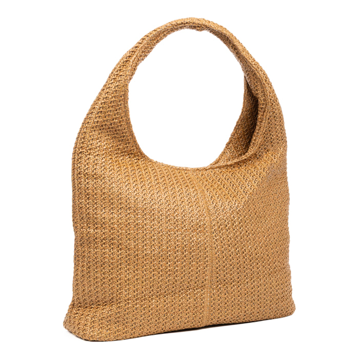 Berbenno Borsa a spalla Donna. Realizzata in rafia sintetica con design intrecciato.