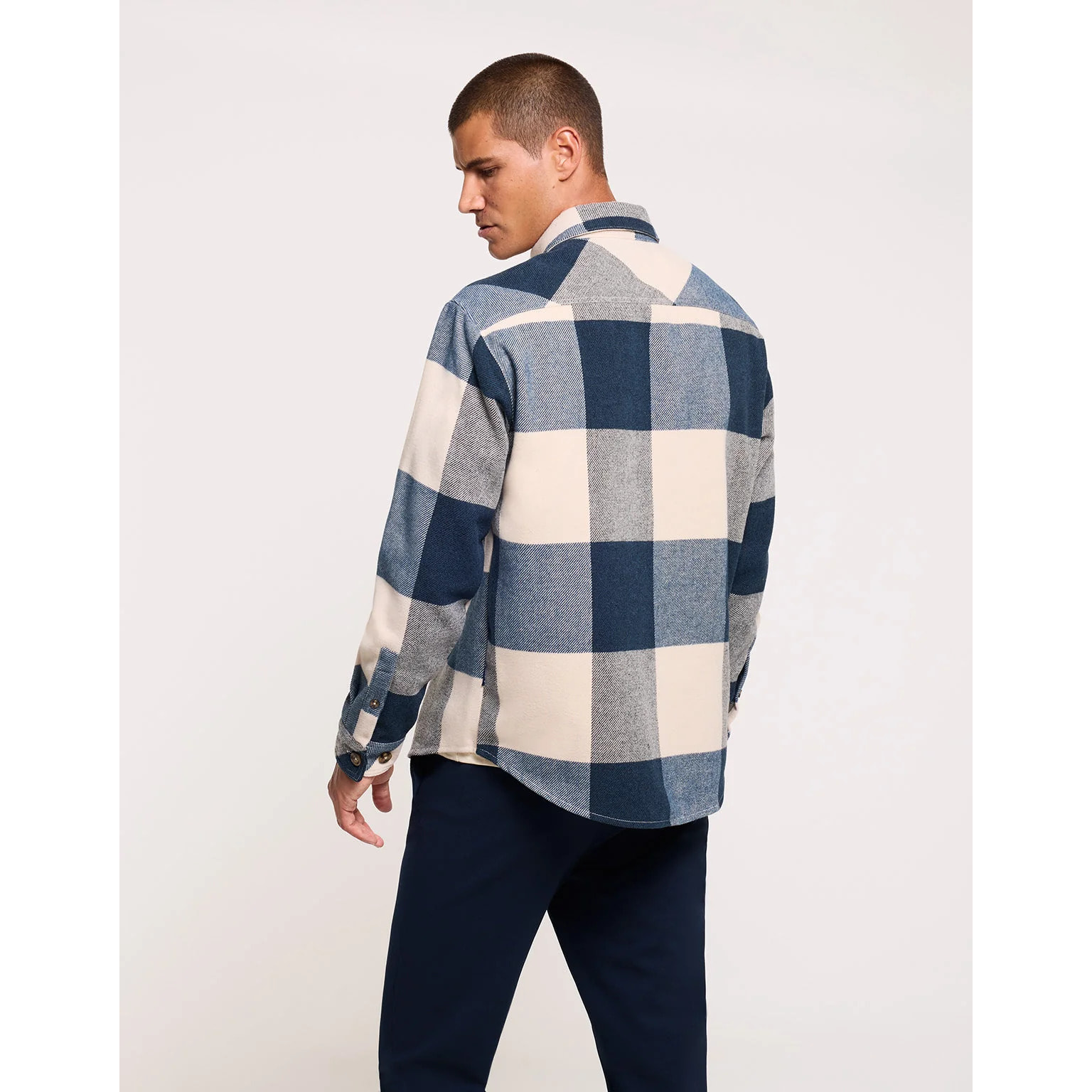 Sobrecamisa a Cuadros Azul Marino - Manem
