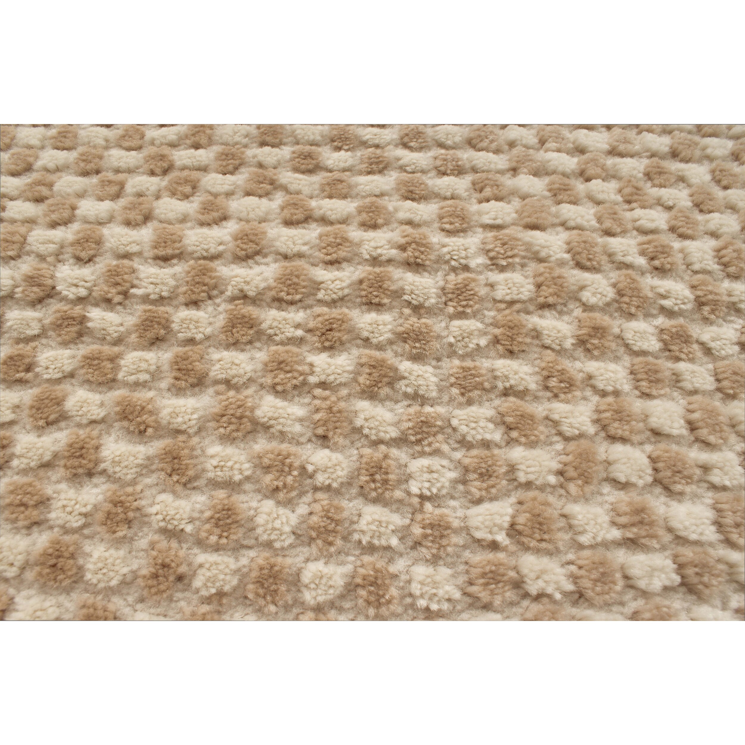 BIANCA - Tapis motif damier en relief crème et beige