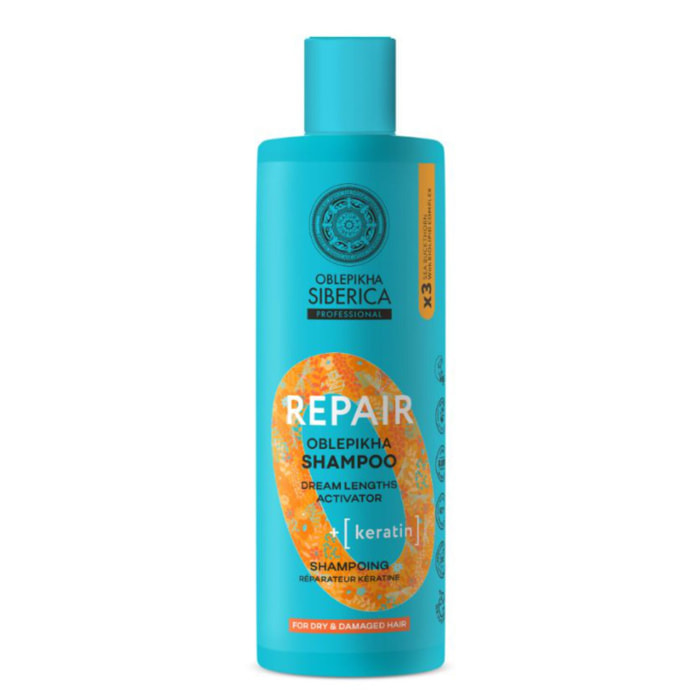 Oblepikha_O Repair - Shampoing Repair Kératine à l'argousier Cheveux Secs et Abimés 400ml
