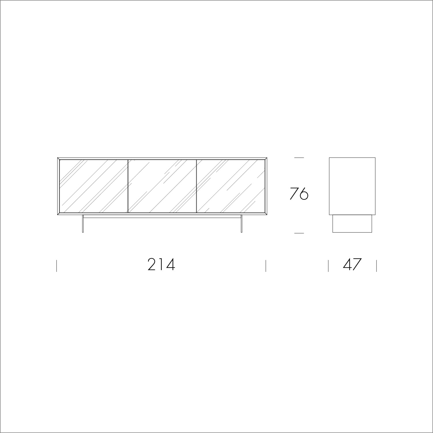 MADIA AUREA 3 ANTE - STRUTTURA NOCE CANALETTO, GRIGIO CARBONE, ANTA VETRO STAMPATO CALCATTA BLACK