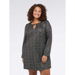 Fiorella Rubino - Vestido corto línea A - Negro