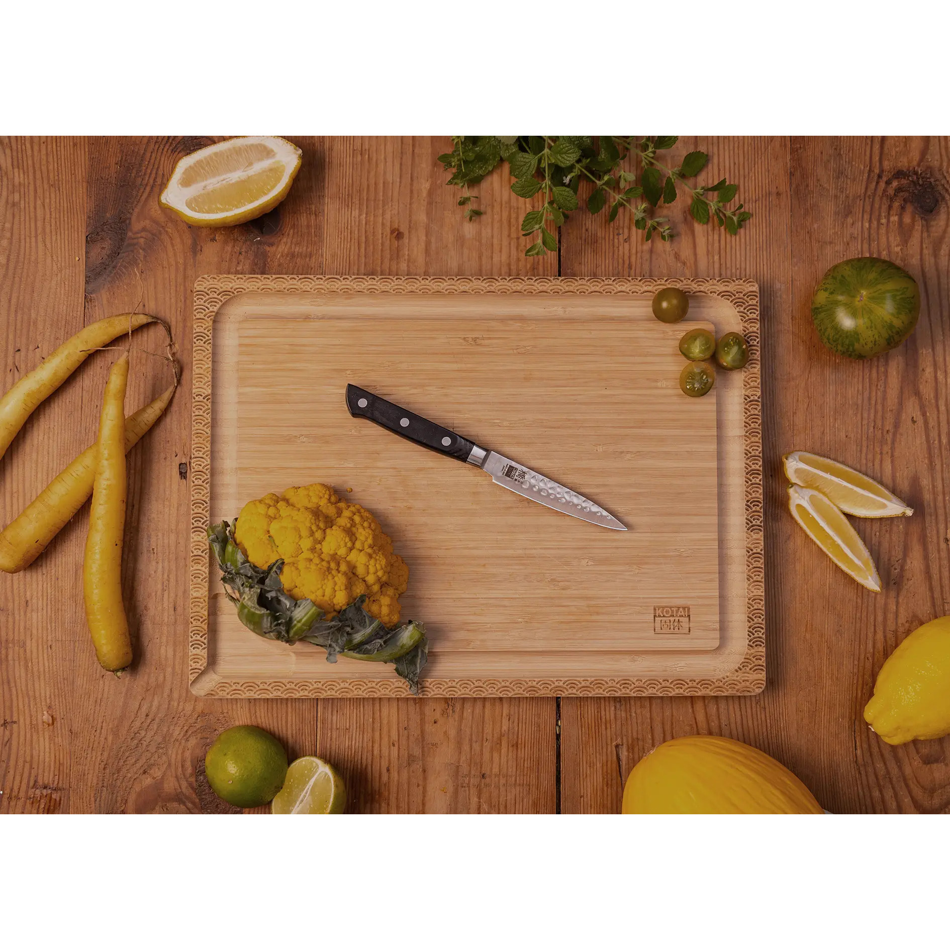 Il Set Deluxe Base Hashi Tsuchime: 2 coltelli (ufficio + santoku) + set per affilatura grana 180/800 + acciaino