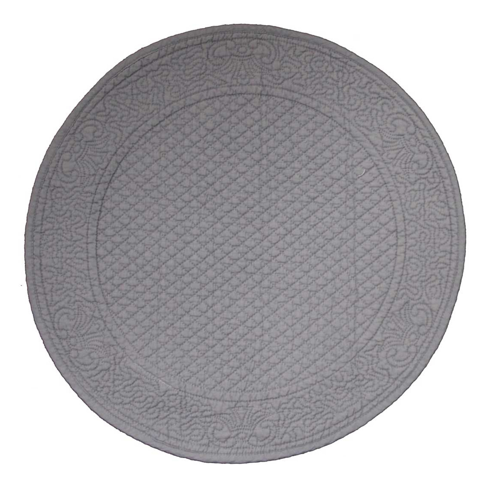 Set de table rond et matelassé - Gris clair