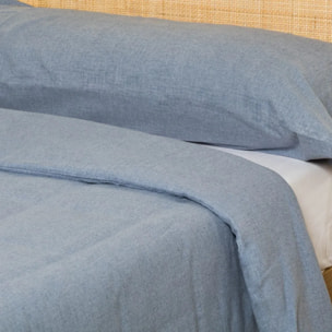 Copripiumino in flanella solid indigo