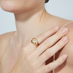 Anillo Dudoma acabado oro rosa 18k