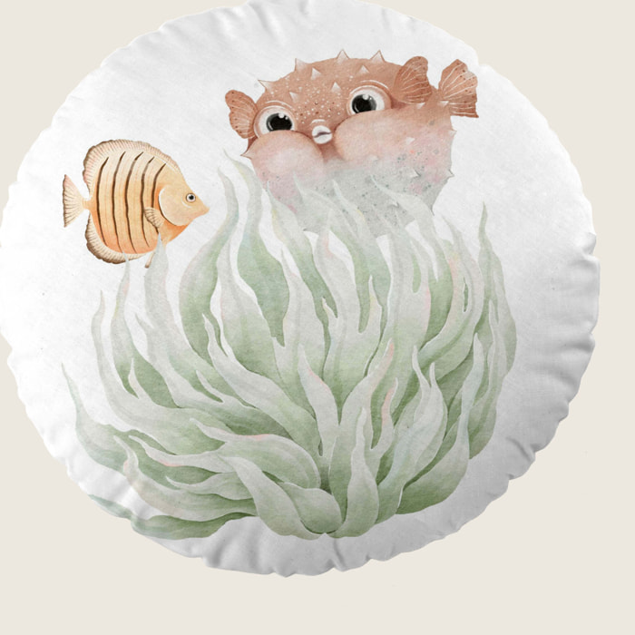 Cool Kids - Cojín Redondo Estampado - Con Relleno - 100% Algodón - Athina