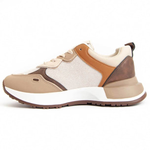 Sneaker De Plataforma - Beige - Altura: 3 Cm