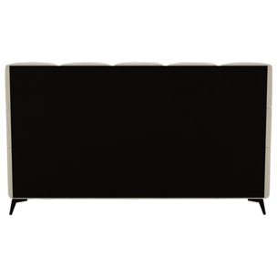 Paulito - lit coffre - 180x200 cm - sommier inclus - en velours - Beige