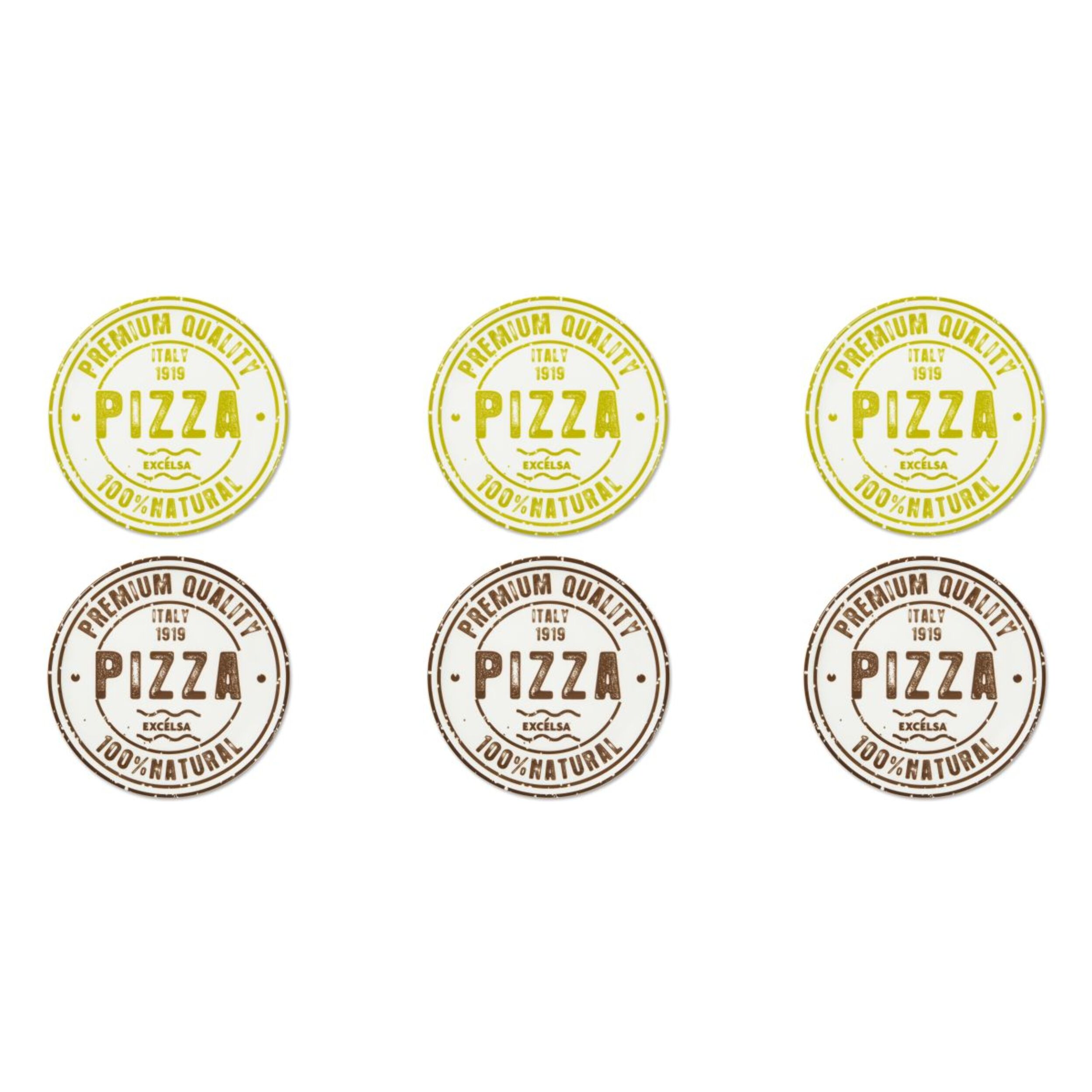Set de 6 Assiettes à Pizza Excelsa – Premium Quality, Porcelaine Multicolore