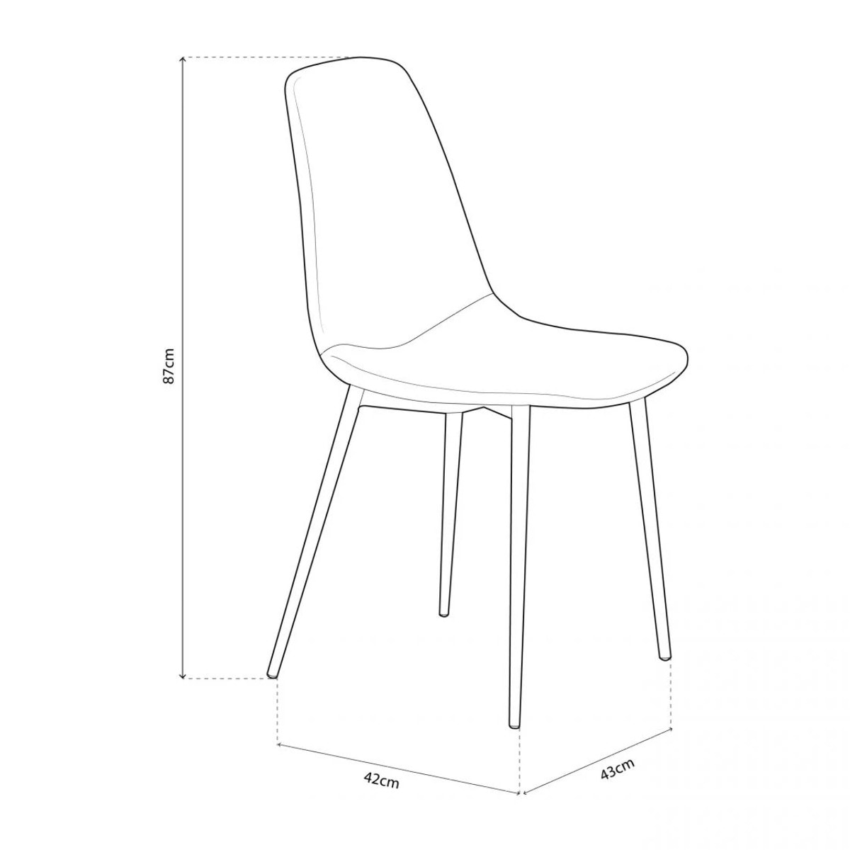 Pack 4 sillas de comedor Cai Piel marrón