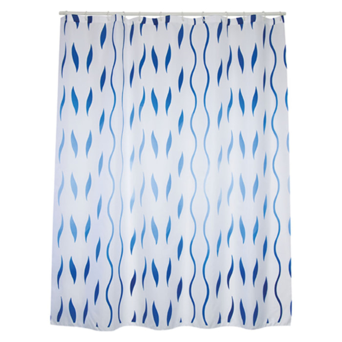 Rideau de douche Polyester SEVENTIES 180x200cm - QUALITE PREMIUM Bleu MSV