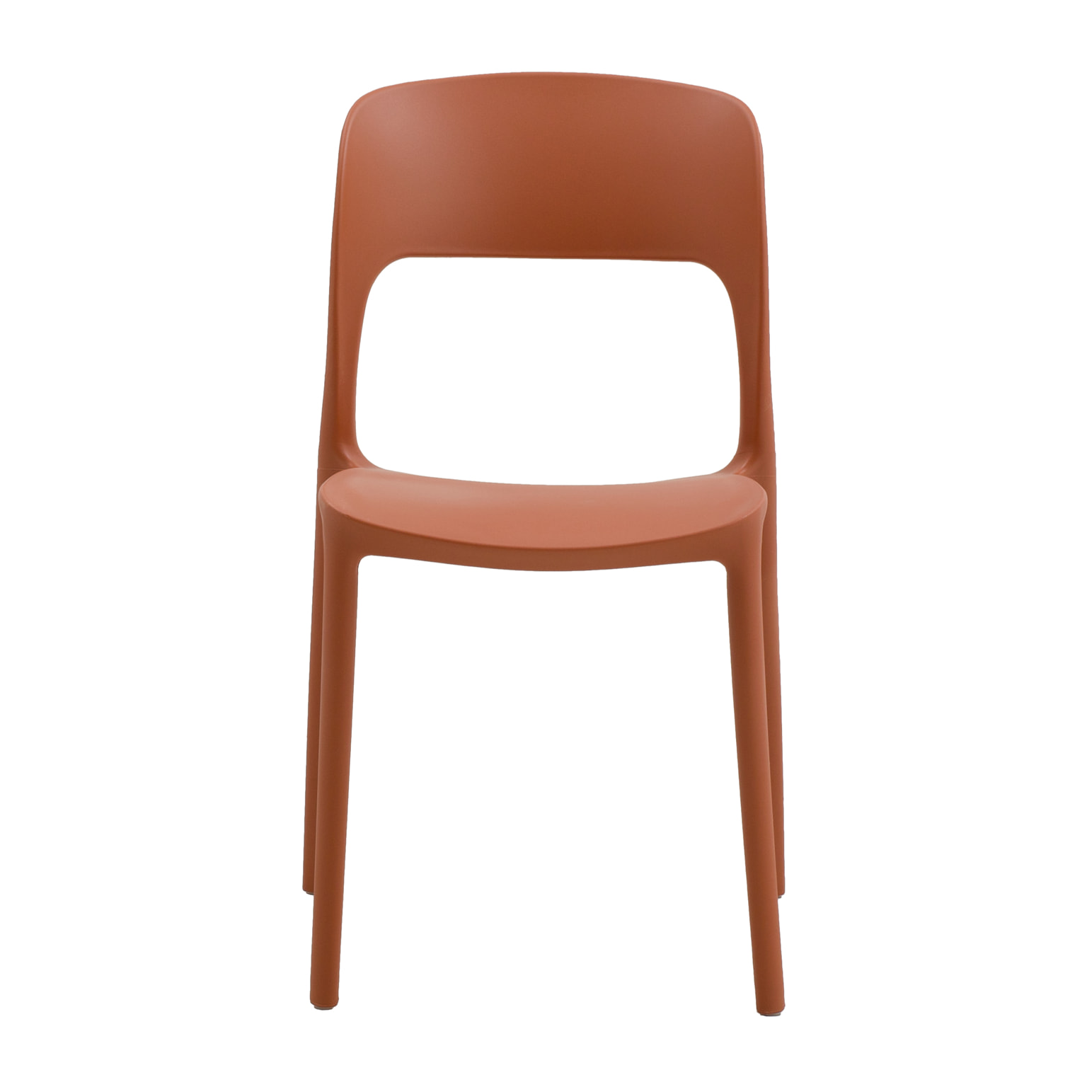 set 2 sedie impilabili in polipropilene terracotta