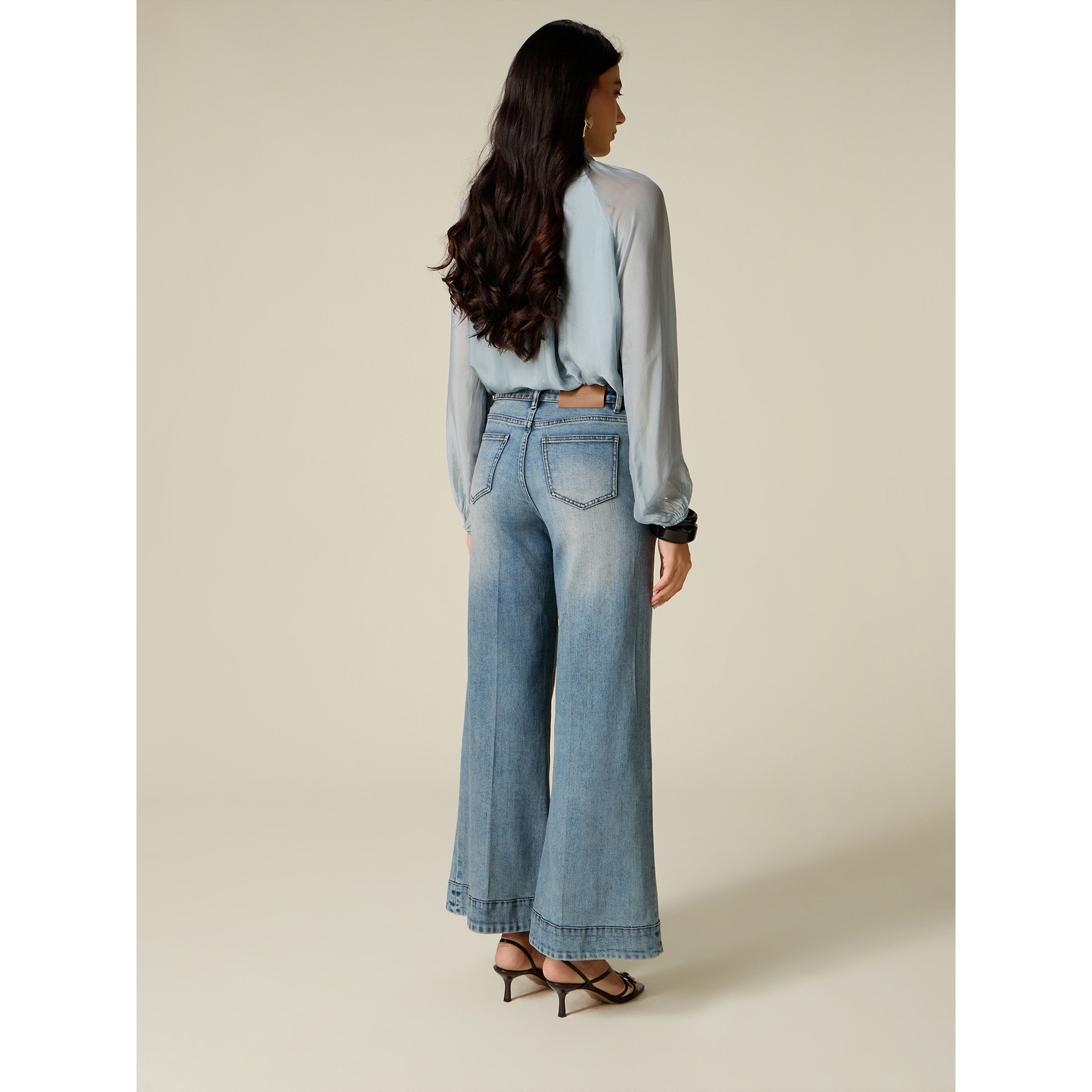 Oltre - Jeans wide leg - Azzurro
